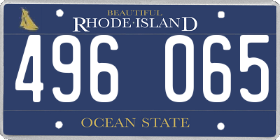 RI license plate 496065