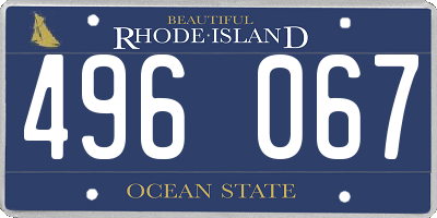 RI license plate 496067