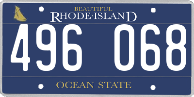 RI license plate 496068