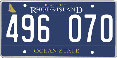 RI license plate 496070