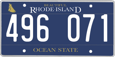 RI license plate 496071