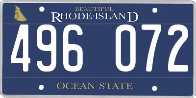 RI license plate 496072