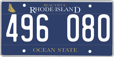 RI license plate 496080