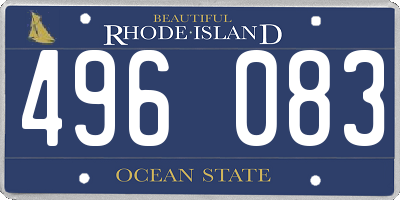 RI license plate 496083