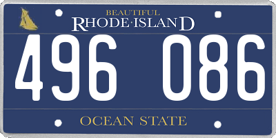 RI license plate 496086