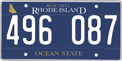 RI license plate 496087