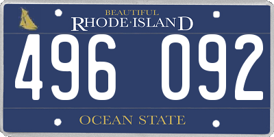 RI license plate 496092