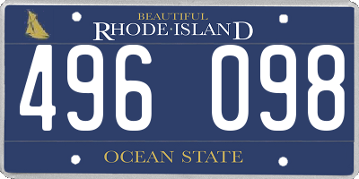 RI license plate 496098