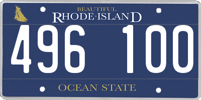 RI license plate 496100