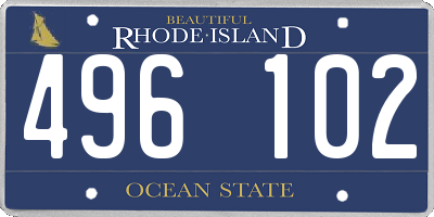 RI license plate 496102