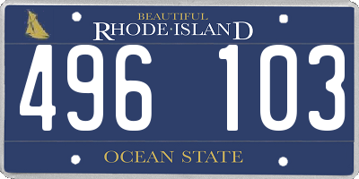 RI license plate 496103