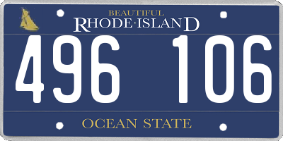 RI license plate 496106
