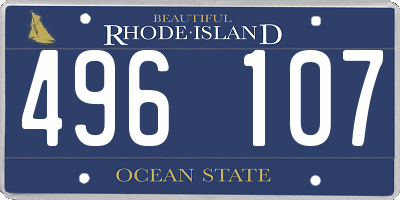 RI license plate 496107