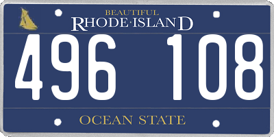 RI license plate 496108