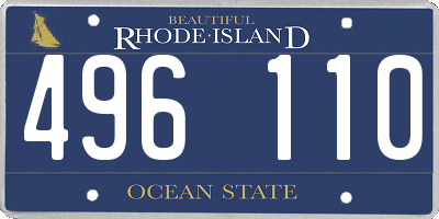 RI license plate 496110