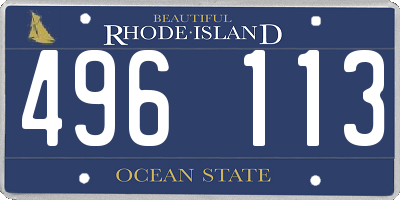 RI license plate 496113