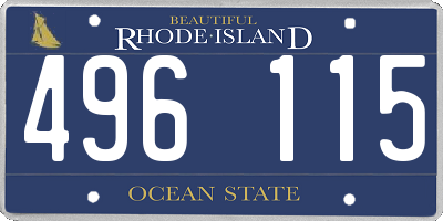 RI license plate 496115
