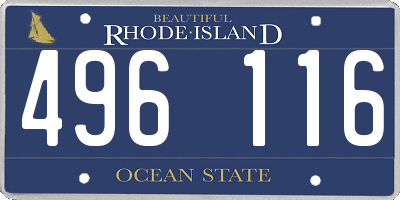 RI license plate 496116