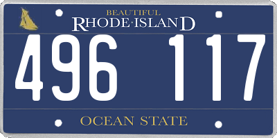 RI license plate 496117