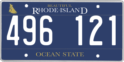 RI license plate 496121
