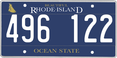 RI license plate 496122