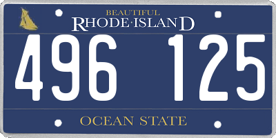 RI license plate 496125