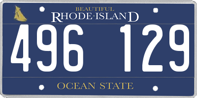 RI license plate 496129