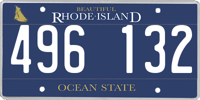 RI license plate 496132