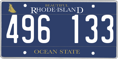 RI license plate 496133