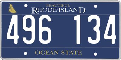 RI license plate 496134