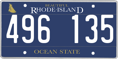 RI license plate 496135