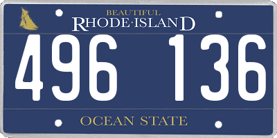 RI license plate 496136