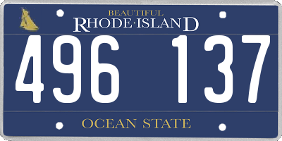 RI license plate 496137