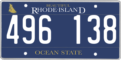 RI license plate 496138