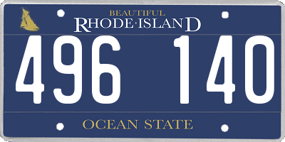 RI license plate 496140