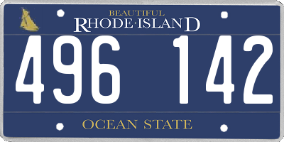 RI license plate 496142
