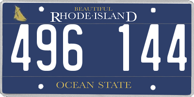 RI license plate 496144