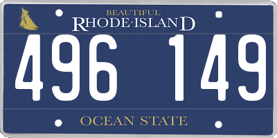 RI license plate 496149