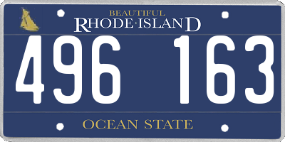 RI license plate 496163