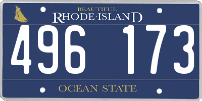RI license plate 496173