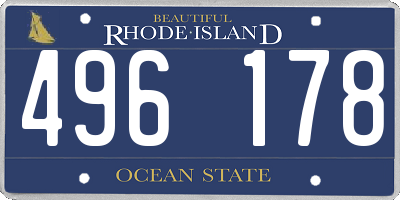 RI license plate 496178