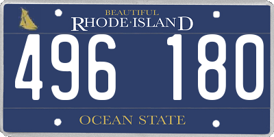 RI license plate 496180