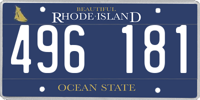 RI license plate 496181