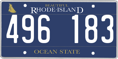 RI license plate 496183