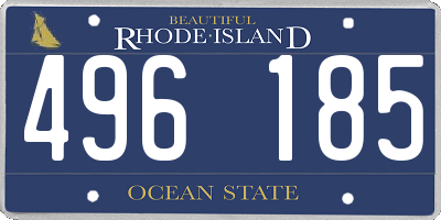 RI license plate 496185