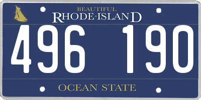 RI license plate 496190