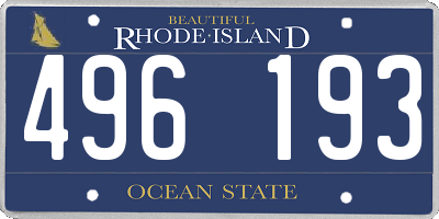 RI license plate 496193