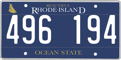 RI license plate 496194