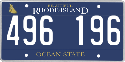 RI license plate 496196