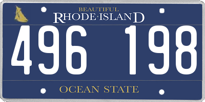 RI license plate 496198